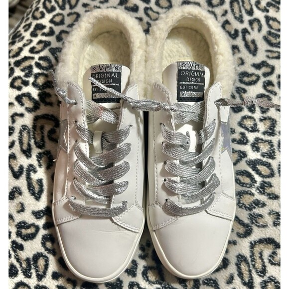 Vintage Havana Silver Holographic Hearty Sneaker Slip On White & Silver Size 10 - Picture 9 of 12